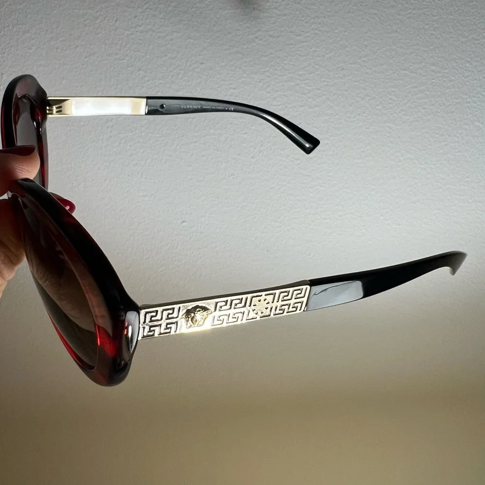Versace Red and Black Sunglasses - Picture 5 of 10
